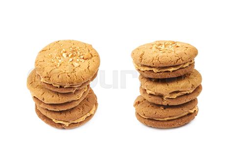 Peanut Butter Homemade Cookie Isolated Stock Image Colourbox
