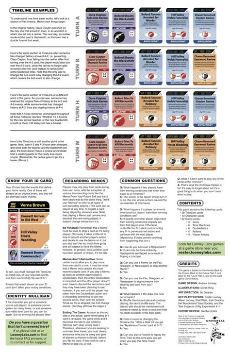 The goal is to have the lowest possible score after 11 rounds of play. BTTF: The Card Game Rules | Looney Labs
