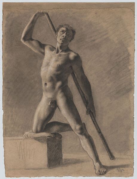 Eug Ne Delacroix Academic Male Nude With Staff The Metropolitan