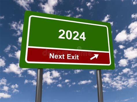 New Year 2024 Traffic Sign Stock Illustration Illustration Of Concept