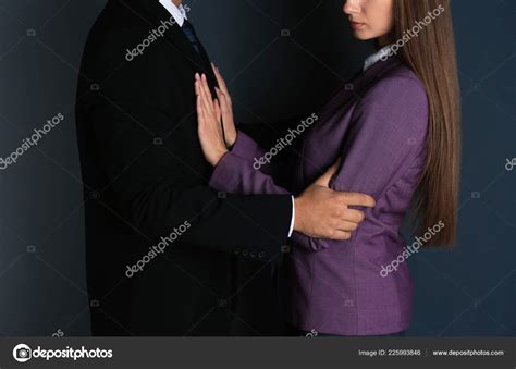 Boss Molesting His Female Secretary Dark Background Closeup Sexual