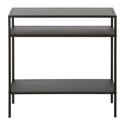Evelynandzoe Contemporary Metal Side Table With Metal Shelves