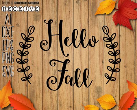 Hello Fall svg Digital Download Fall Sign Vector Files | Etsy