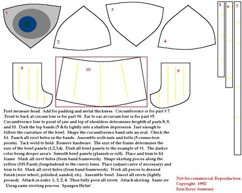 Spangenhelm Pattern Viking Helmet Pattern Leather Armor