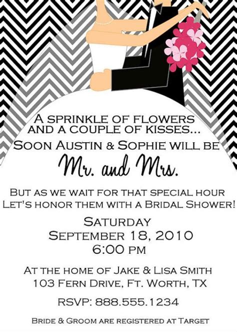custom digital chevron bridal wedding shower invitation couples personlized you print invite