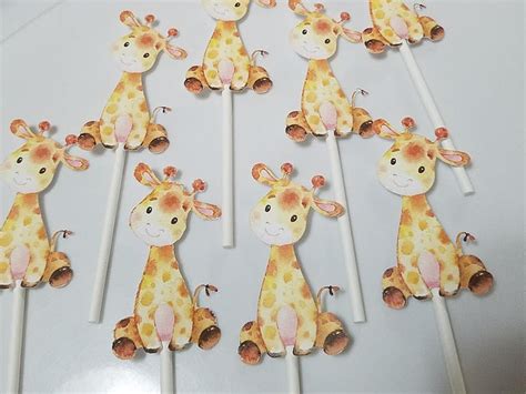 Giraffe Cupcake Toppers Giraffe Baby Shower Giraffe Party Etsy