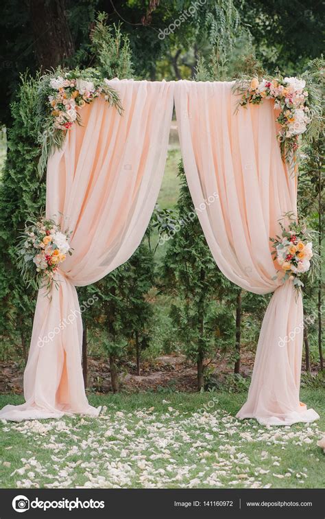 Beautiful Wedding Archway Arch Decorated With Peachy