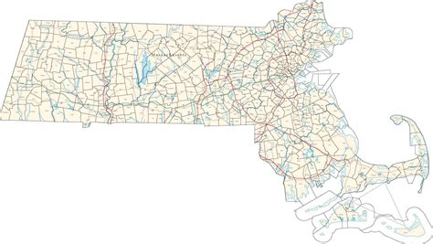 Massachusetts Digital Map With Mcd Areas In Adobe Illustrator Vector Format