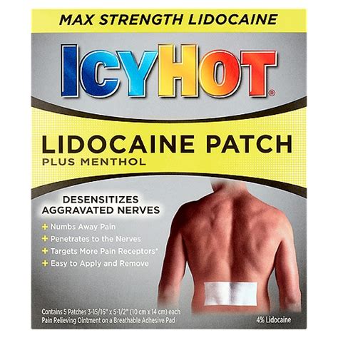 Icy Hot Plus Menthol Max Strength Lidocaine Patch