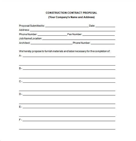Free Contractor Proposal Template Collection