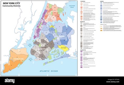 Administrative Map Of New York City Boroughs Districts Neighborhoods