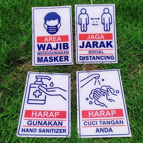 Jual A Akrilik Stiker Peringatan Sticker Warning Sign Wajib Pakai