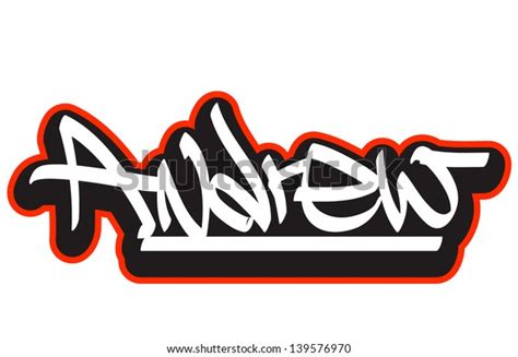 Andrew Graffiti Font Style Name Hiphop Stock Vector Royalty Free