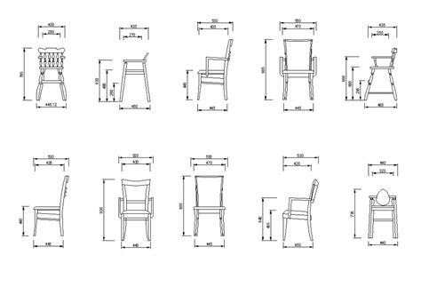 Detail Different Chair Elevation 2d View Layout Autocad File Cadbull