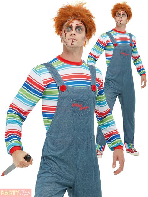 Mens Chucky Costume Adults Halloween Horror Film Fancy
