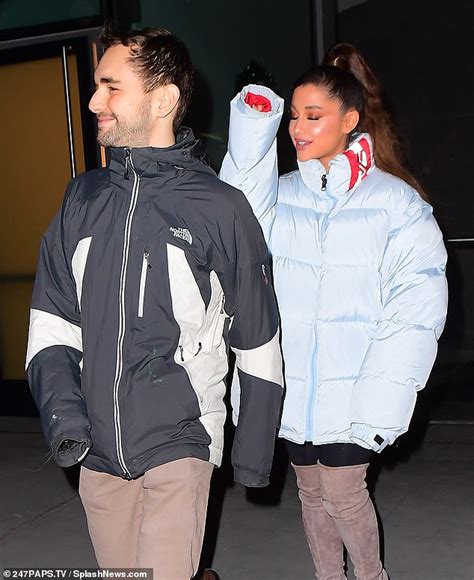 Ariana Grande Struts Around In Puffy Jacket And Thigh High Boots