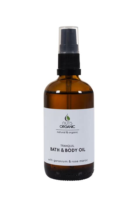 Tranquil Bath And Body Oil With Geranium And Rose Maroc Nuts Organic