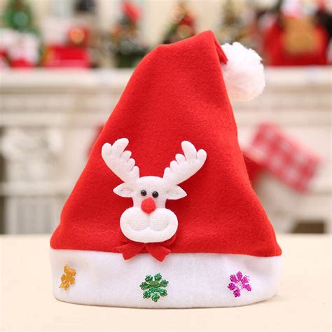 New Cute Christmas Caps Snowman Elk Hat For Children New Year Xmas Kids