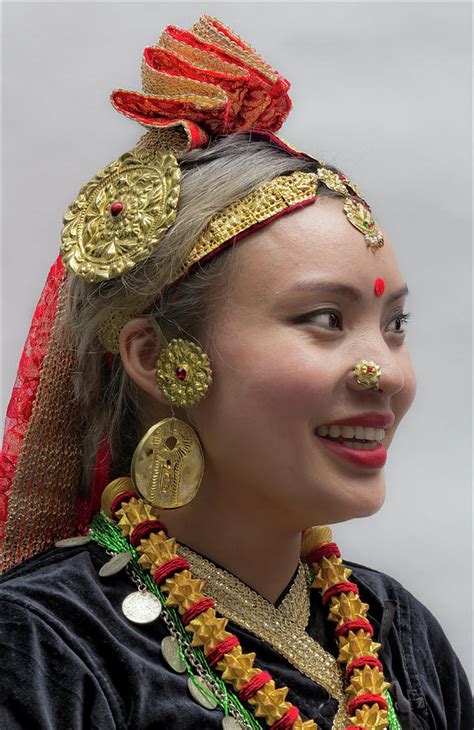 Nepalese Parade NYC Nepalese Woman In Traditional Dress Photograph By Robert Ullmann