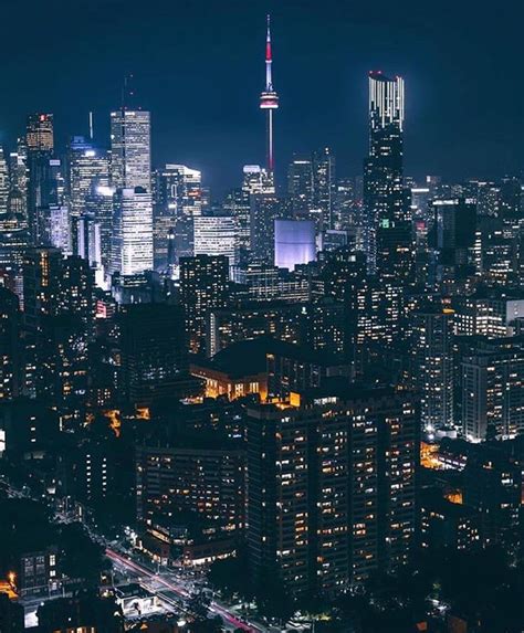 Toronto At Night 📷 Brxxto Toronto Canada Toronto City Downtown