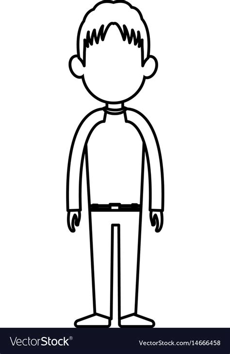 Outline Man Person Standing Avatar Image Vector Image