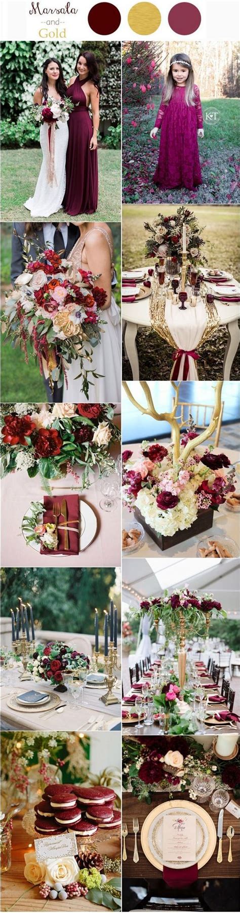 Burgundy And Gold Fall Wedding Color Ideas