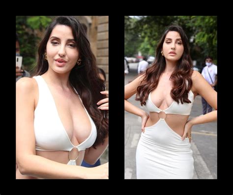Nora Fatehi Oozes Glamour In A Sultry Bodycon Dress With Plunging