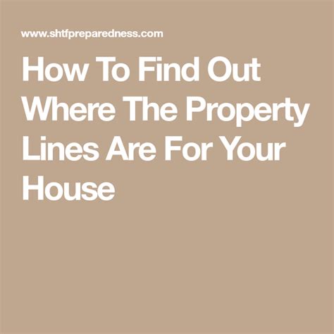 If a property line survey is not already included with yes, you can find your property lines online. How To Find Out Where The Property Lines Are For Your ...