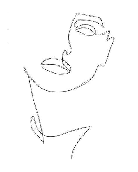 Gesichtslinienkunst, eine fortlaufende linienzeichnung im porträt. #abstraktezeichnungen in 2020 | Abstrakte zeichnungen ...