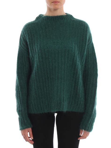 Crew Necks Marni Emerald Green Mohair Blend Sweater