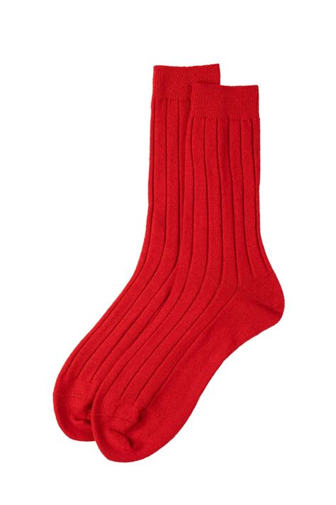Red Cashmere Ribbed Sock Morrows Outfitters Morrows