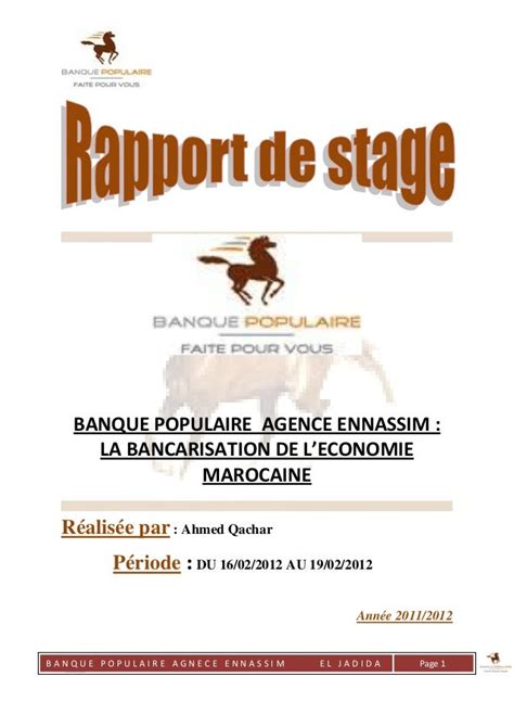 Rapport Se Stage La Banque Populaire