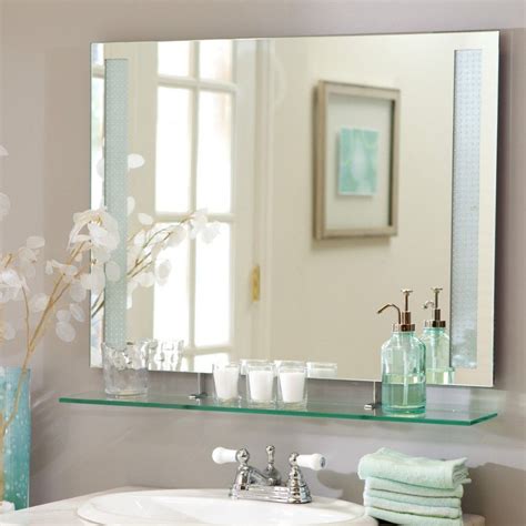 Bathroom Mirror Framed Or Unframed Mirror With Shelf Mirror Wall