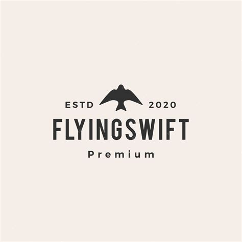 Premium Vector Flying Swift Bird Vintage Logo