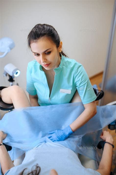 Female Gynecologist Works With Patient In Chair Beautiful Nurse Gynecologists Obstetrician