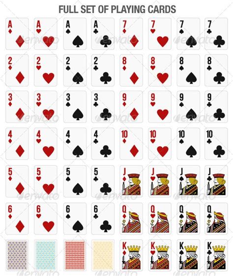 Set Of 52 Playing Cards For Online Gaming Printable Playing Cards