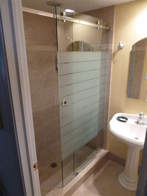 Sliding Etched And Sandblasted Shower Doors Creative Mirror And Showers
