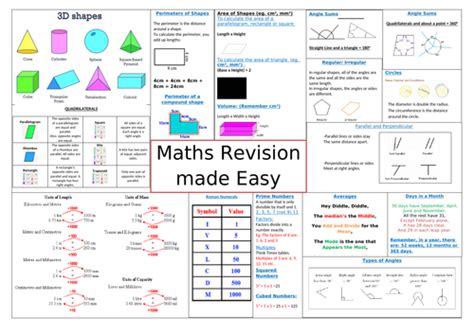 year 6 maths revision mat by deako teaching resources