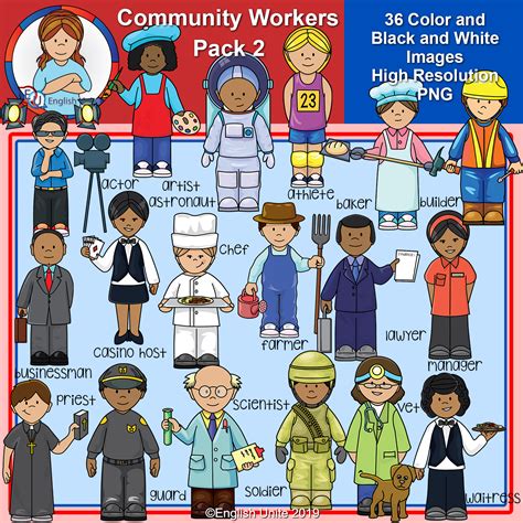 Clip Art Community Workers Pack 2 English Unite