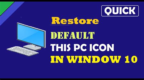 Windows 10 How To Restore The Old Windows Desktop Icons Youtube