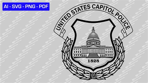 United States Capitol Police Patch Vector File — Blue Line Wood Flags