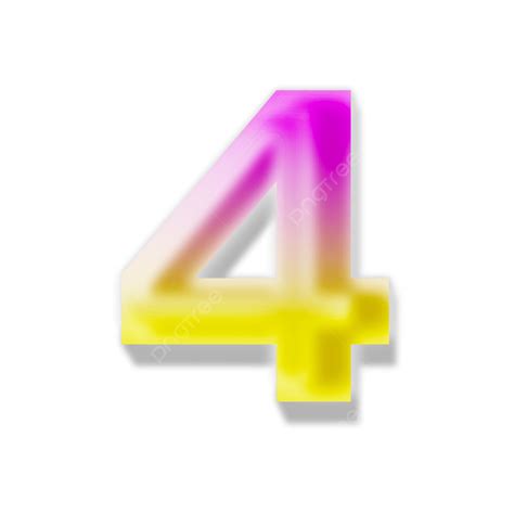 Number 4 Clipart Transparent Png Hd Number 4 Cool 3d Gradient Text