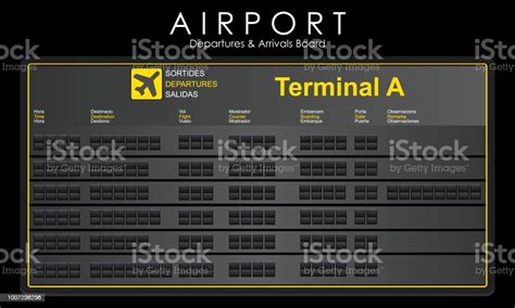 Blank Mockup Scoreboard Airport Stock Illustration Download Image Now