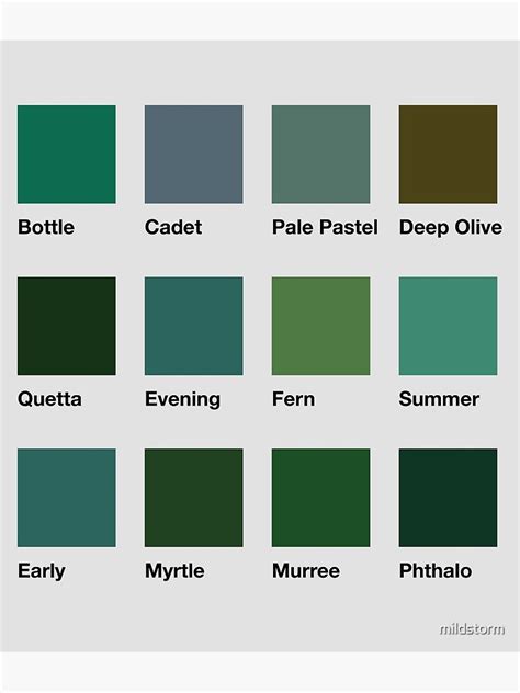 Shades Of Green Poster For Sale By Mildstorm Redbubble