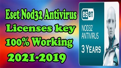 100 Working Eset Nod32 Antivirus Licenses Key 20212019 Eset