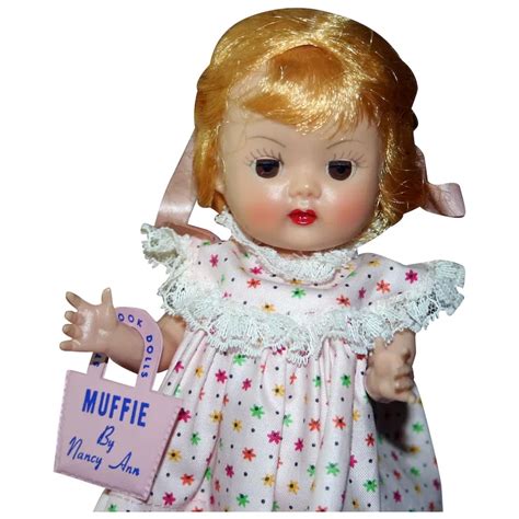 1958 Nancy Ann Storybook Muffie Doll Blonde Ponytail In A Pink Ruby Lane