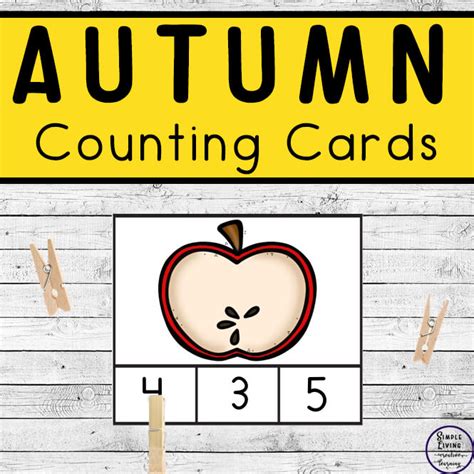 Autumn Fall Counting Cards Simple Living Creative Learning