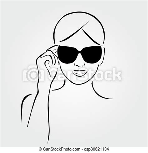 Woman Wearing Sunglasses Canstock