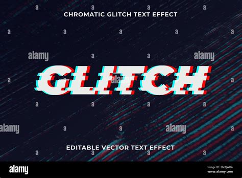 Editable Glitch Text Effect Vector Template Stock Vector Image And Art