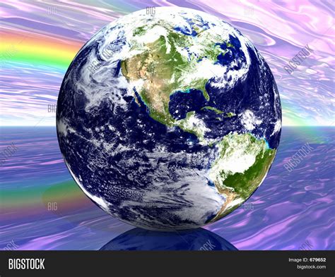Earth On Rainbow Image And Photo Free Trial Bigstock